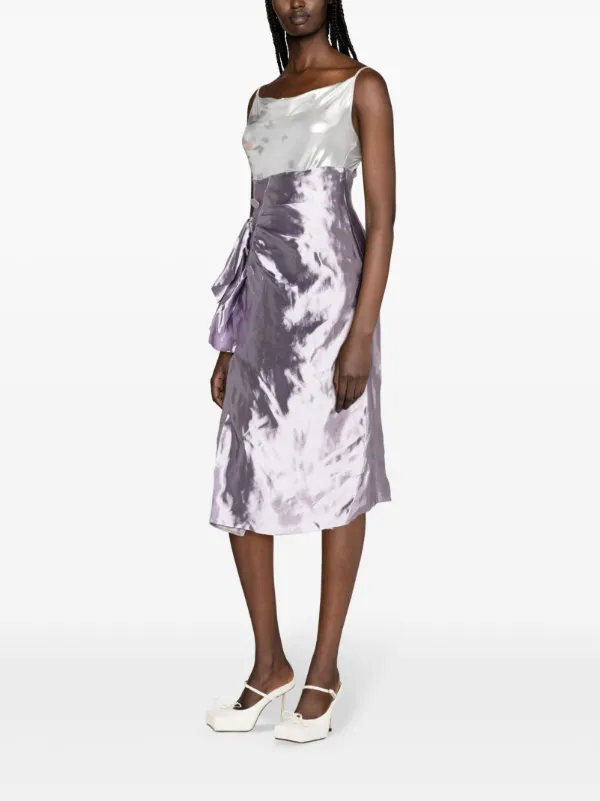 スカート Maison Margiela Draped Midi Skirt In llic Purple Maison Margiela Draped Midi Skirt In Metallic Purple | ModeSens
