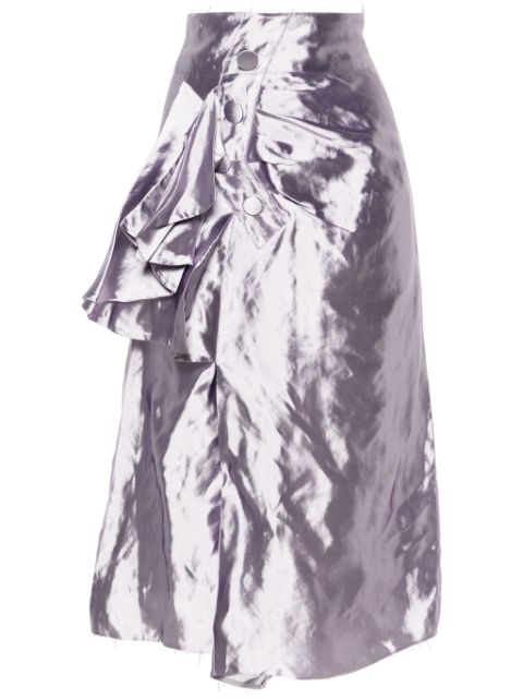 Maison Margiela drape-detailed satin midi skirt Women