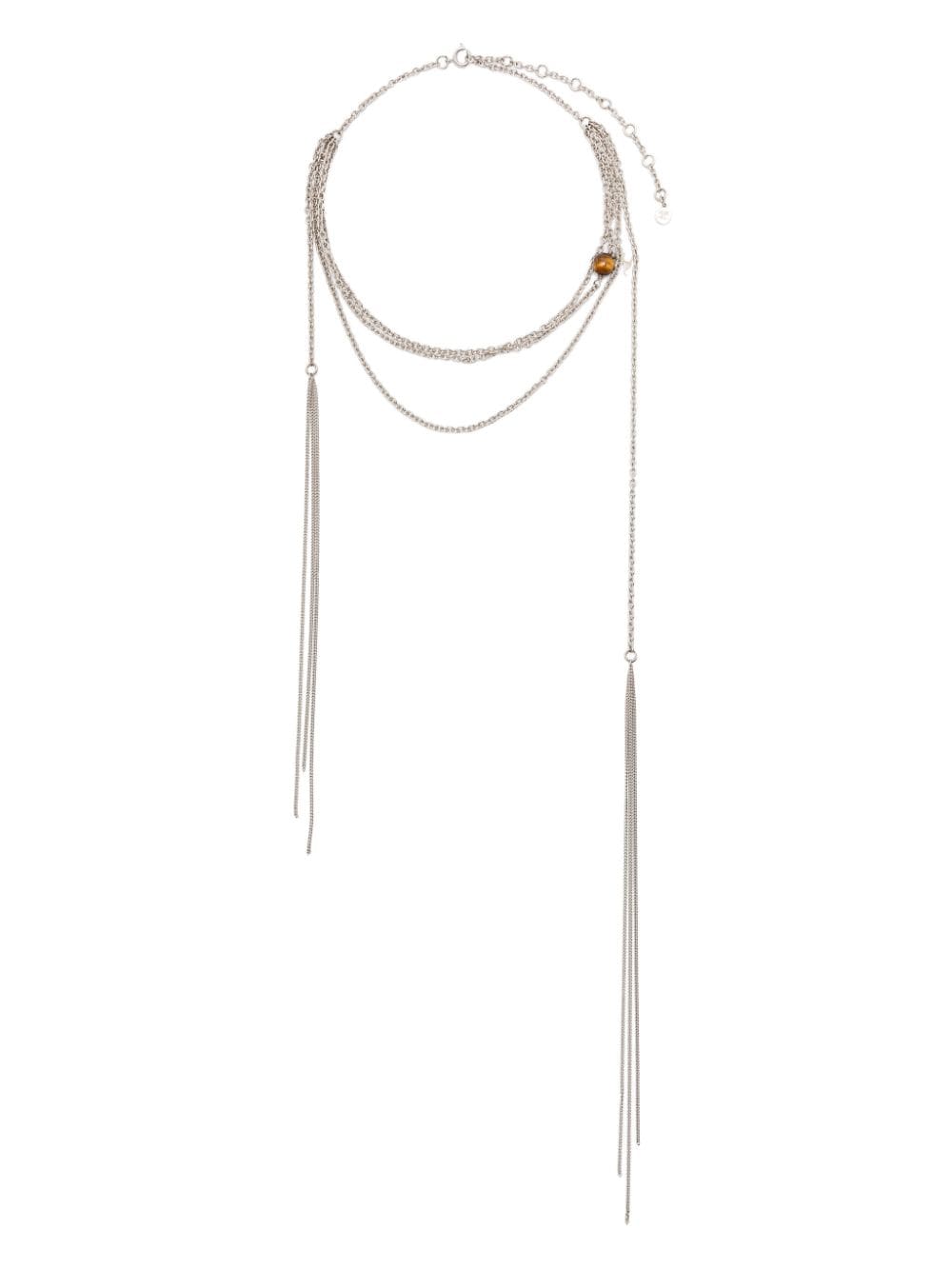 Courrèges Stone Multi-chain Necklace In Silver