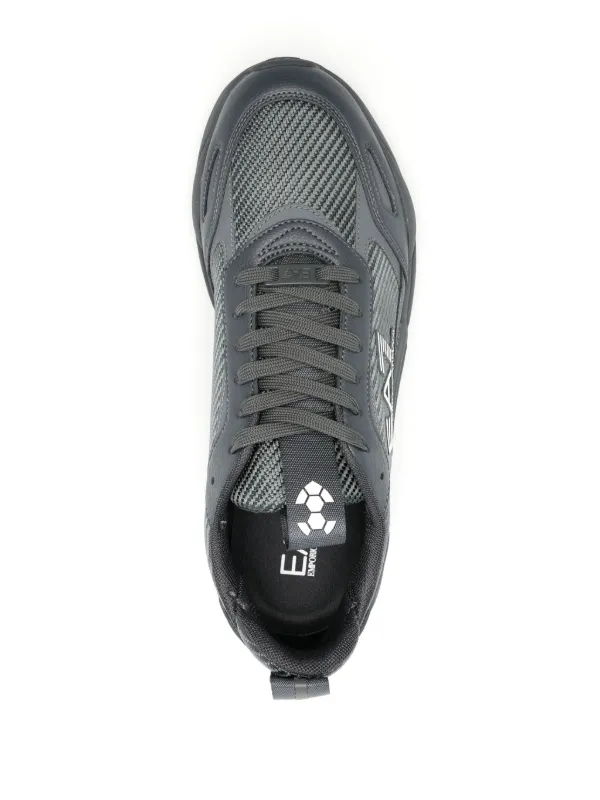 EMPORIO ARMANI EA7 ロゴ 無地 スニーカー ローカット グレー Ea7 Emporio Armani logo-print Panelled Sneakers | Grey