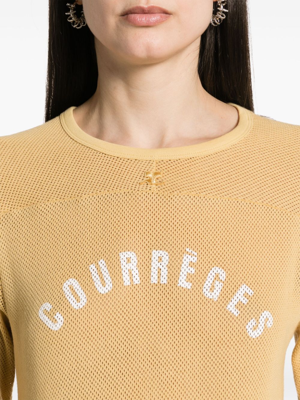 Courrèges T-shirt met logoprint Geel