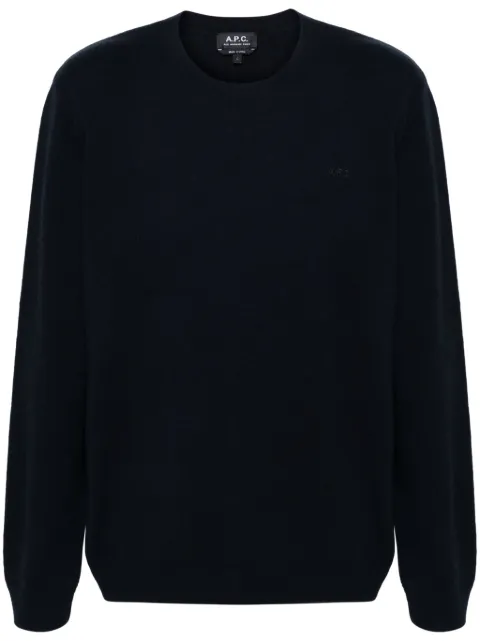 A.P.C. Suéter de lã virgem com logo bordado