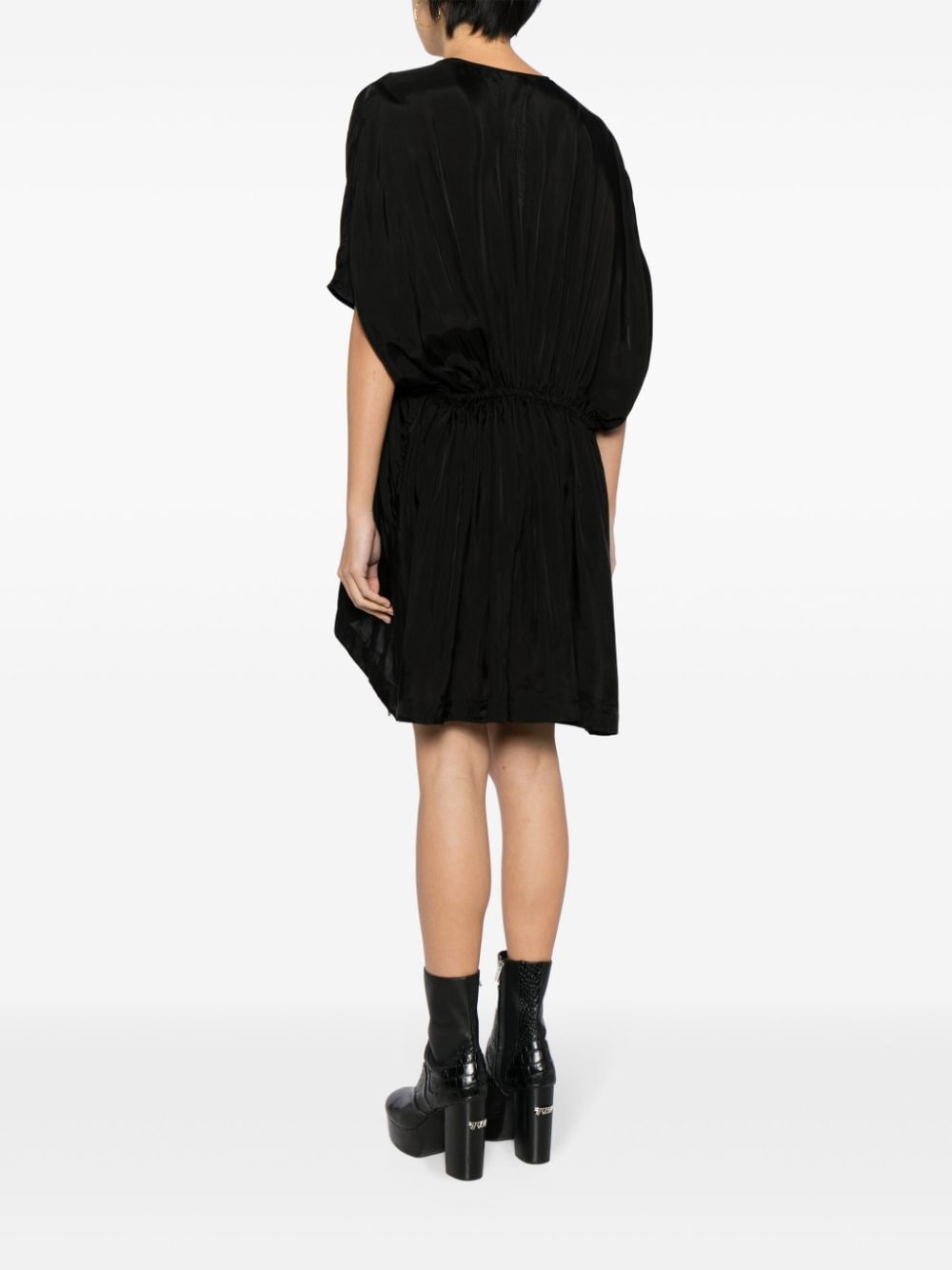 Shop Rick Owens Drawstring-waist Mini Dress In Black