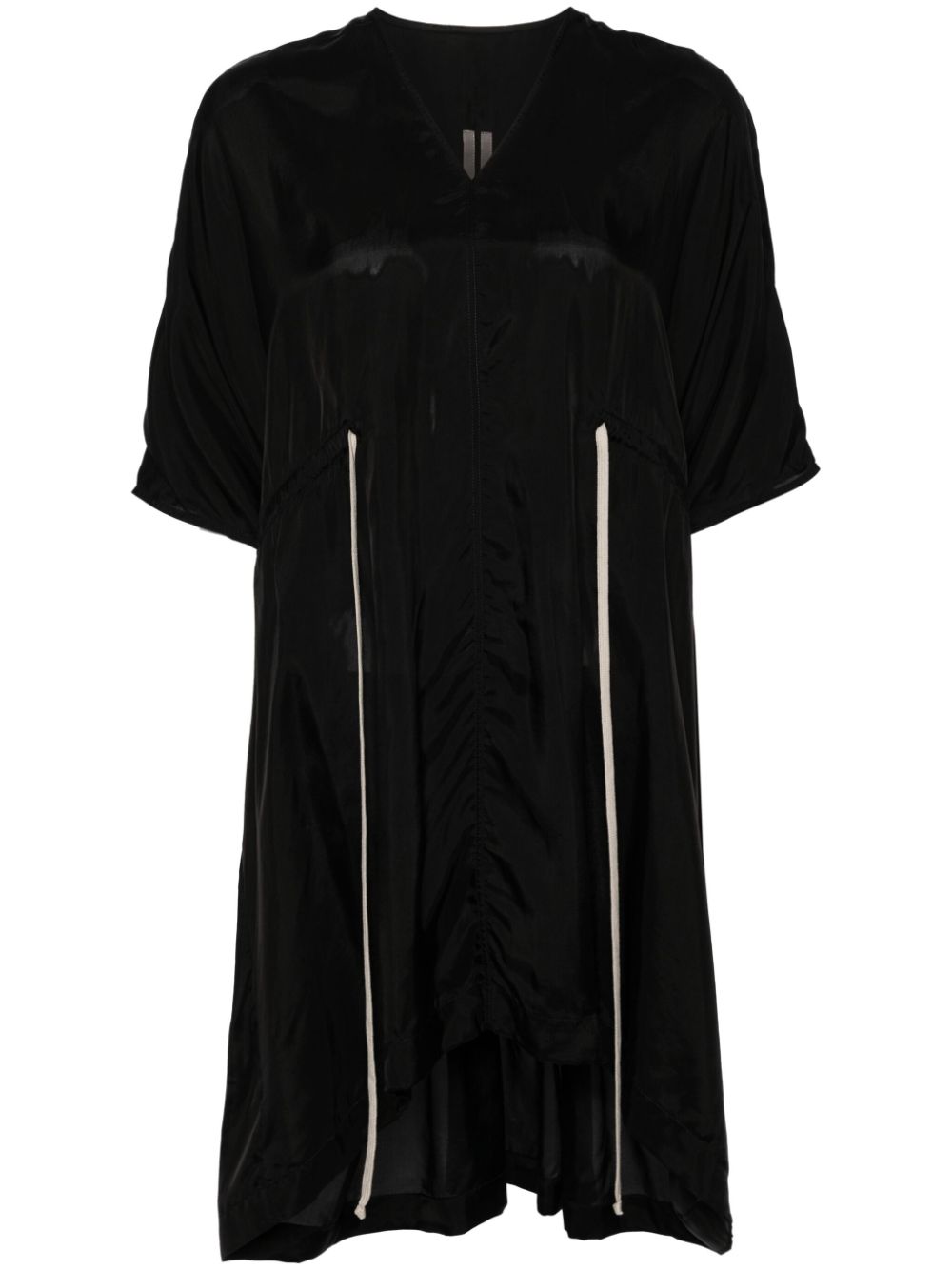 Rick Owens Drawstring-waist Mini Dress In Black