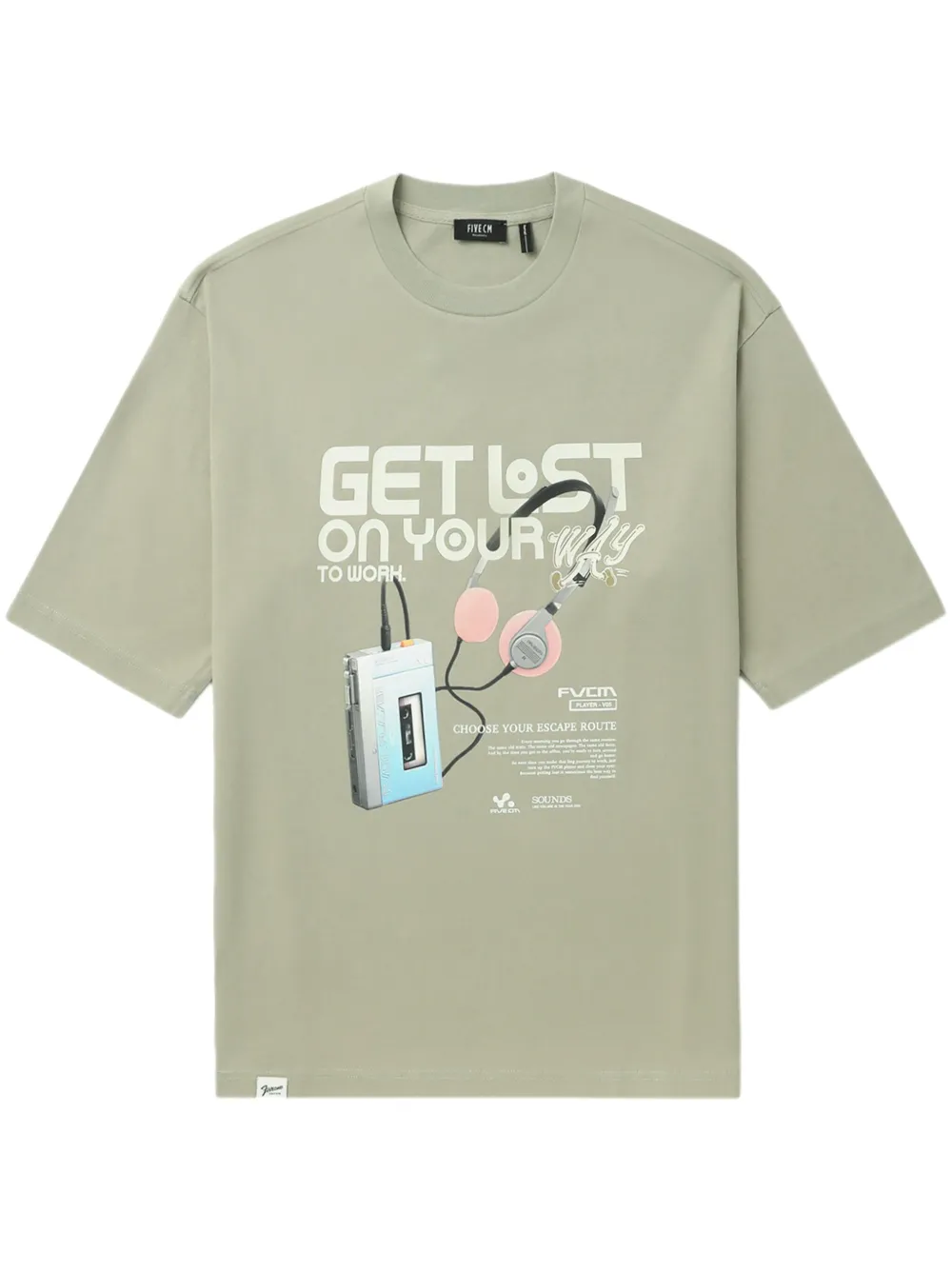 FIVE CM playera con estampado gráfico | verde | Image 1