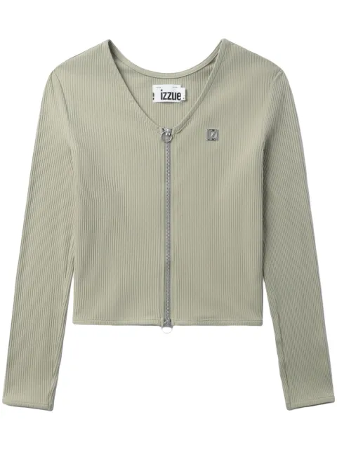 izzue logo-plaque cotton cardigan
