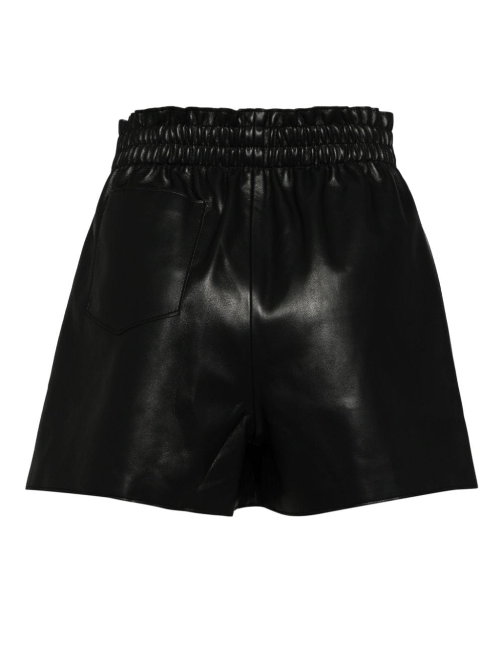 Shop B+ab High-waist Faux-leather Shorts In 黑色