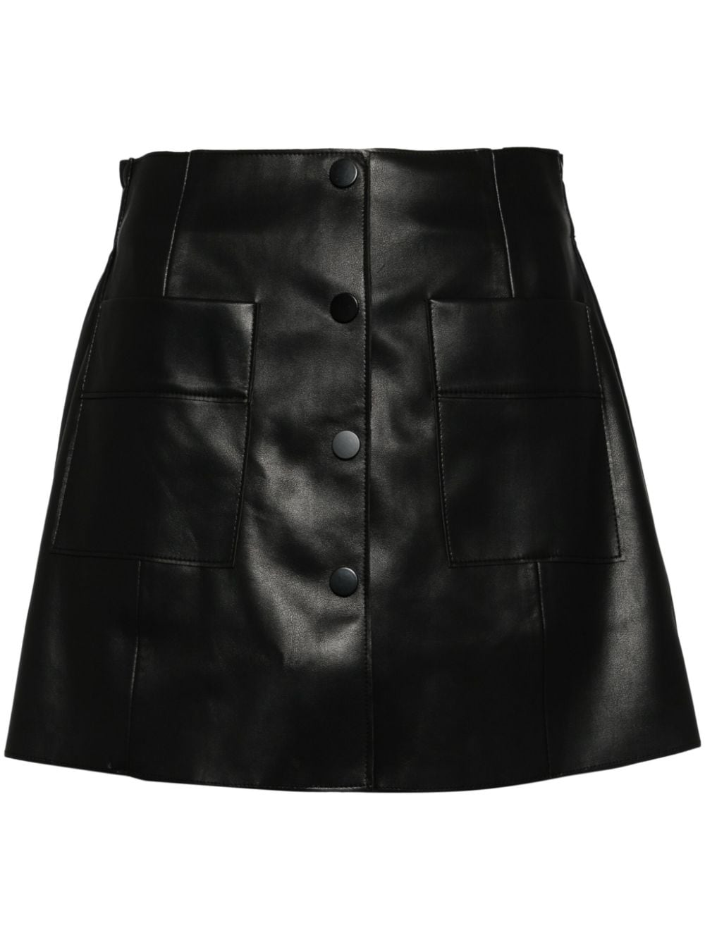 B+ab High-waist Faux-leather Shorts In 黑色