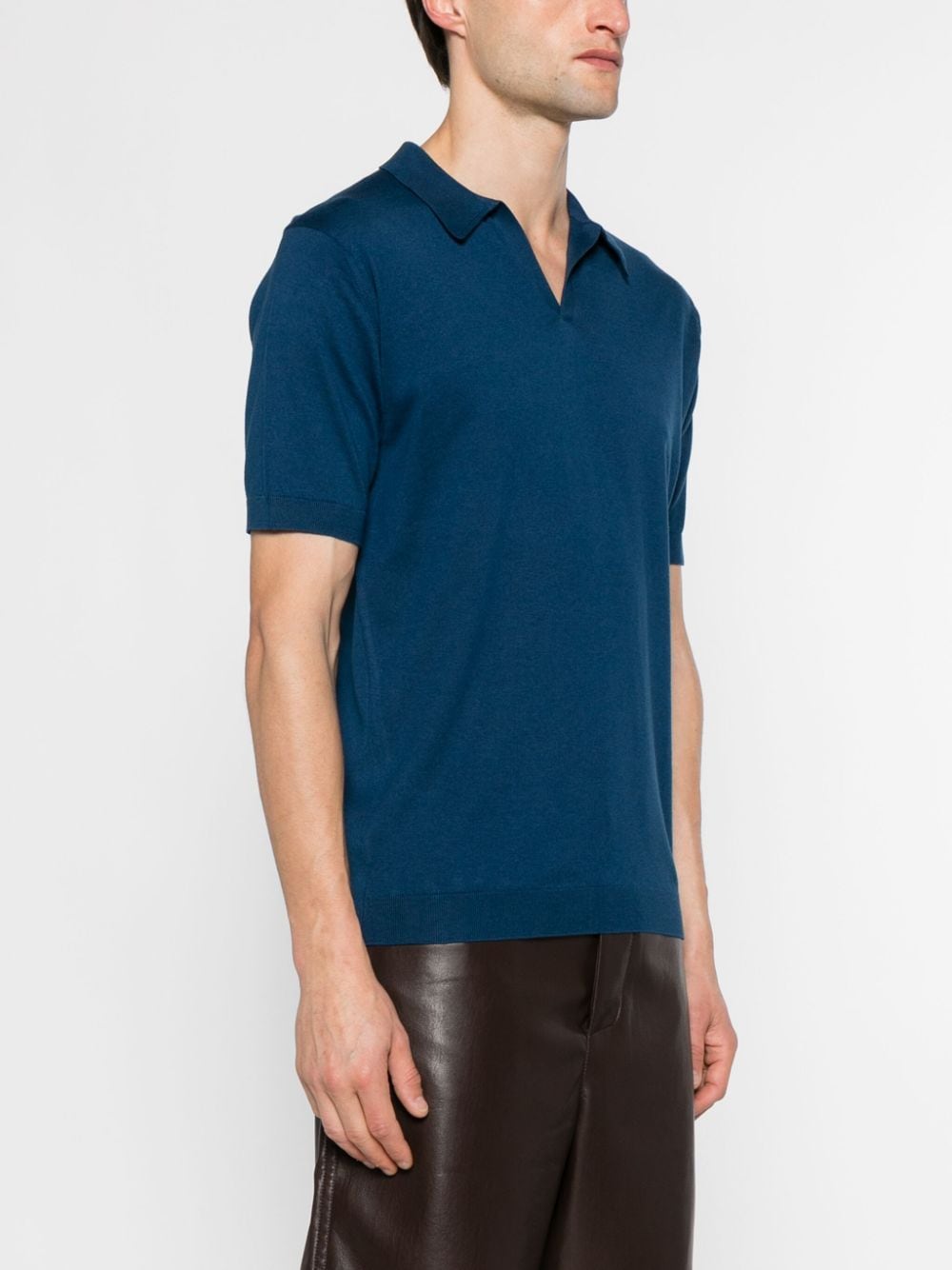 Shop John Smedley Noah Cotton Polo Shirt In Blue