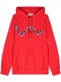 Lanvin dragon-print cotton hoodie - Red