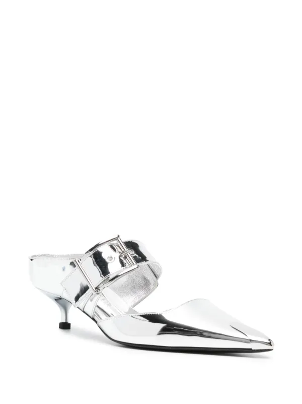 Mcqueen 'Punk’ Mules McQueen - Punk Buckle Black Mule, 65mm | Mitchell Stores