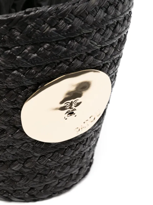 【Patou】ラフィアバケットハンドバッグ ブラック Patou Iconic ラフィア バケットバッグ | ブラック | FARFETCH JP