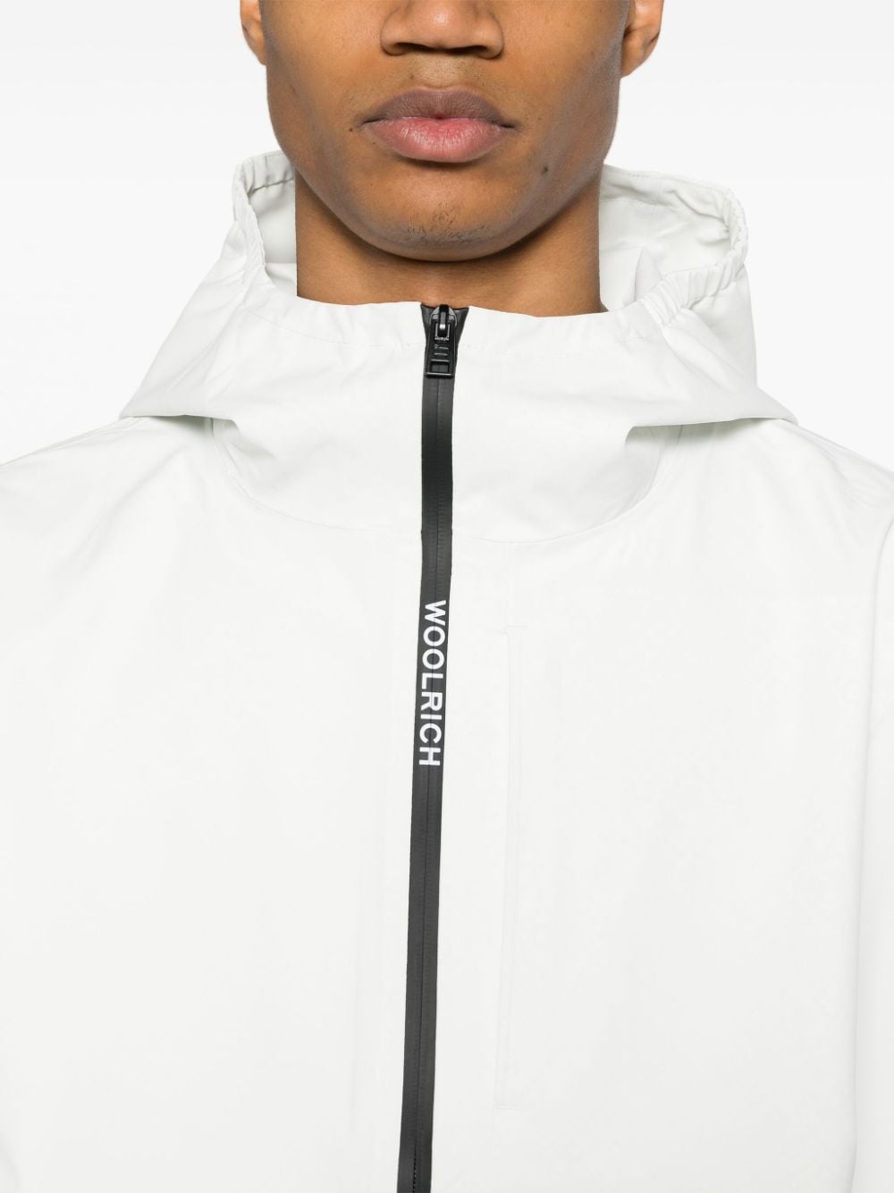 Shop Woolrich Pacific Two Layers Hooded Jacket In White