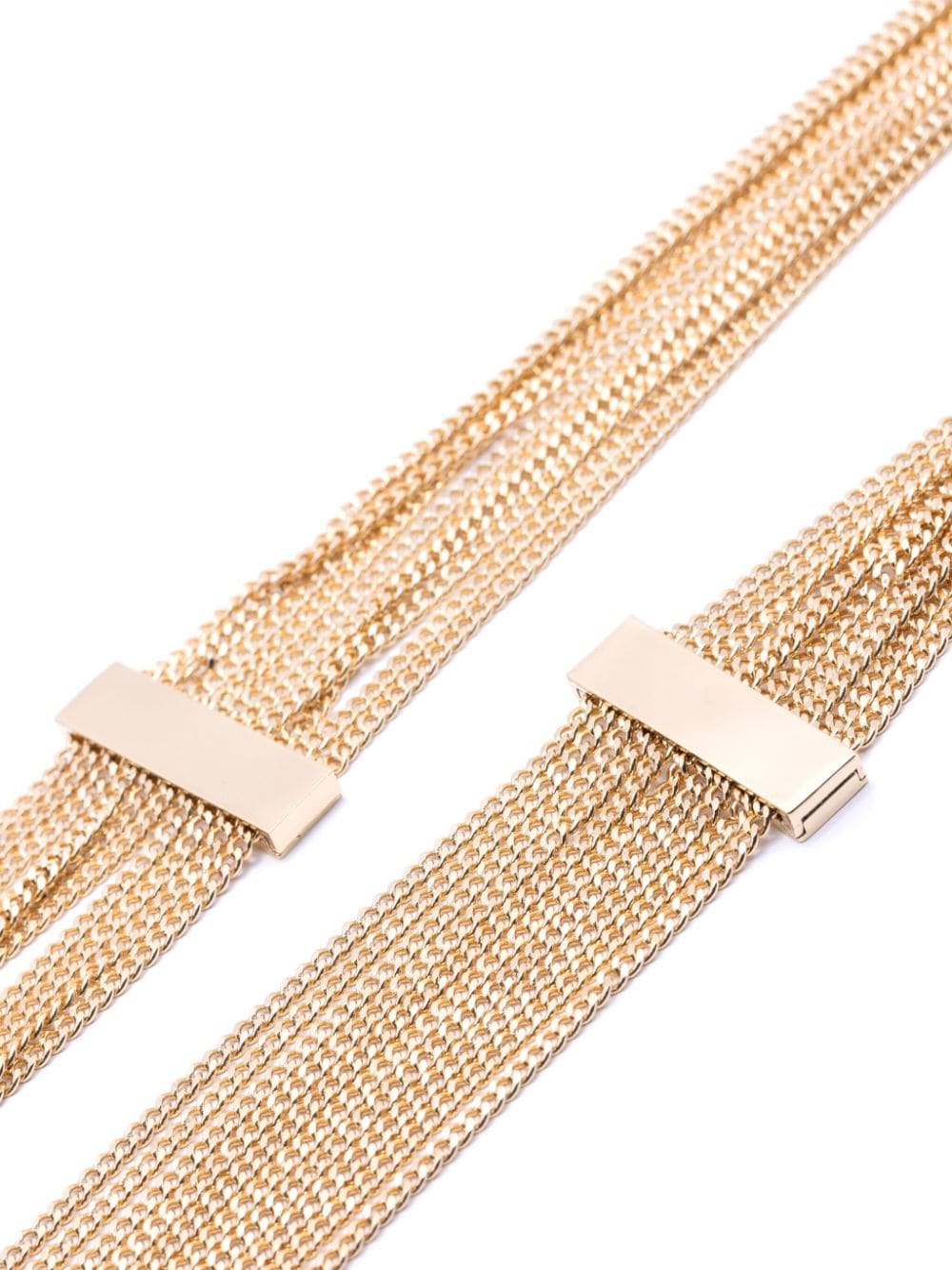 Shop Max Mara Multi-chain Tie Necklace In Gold