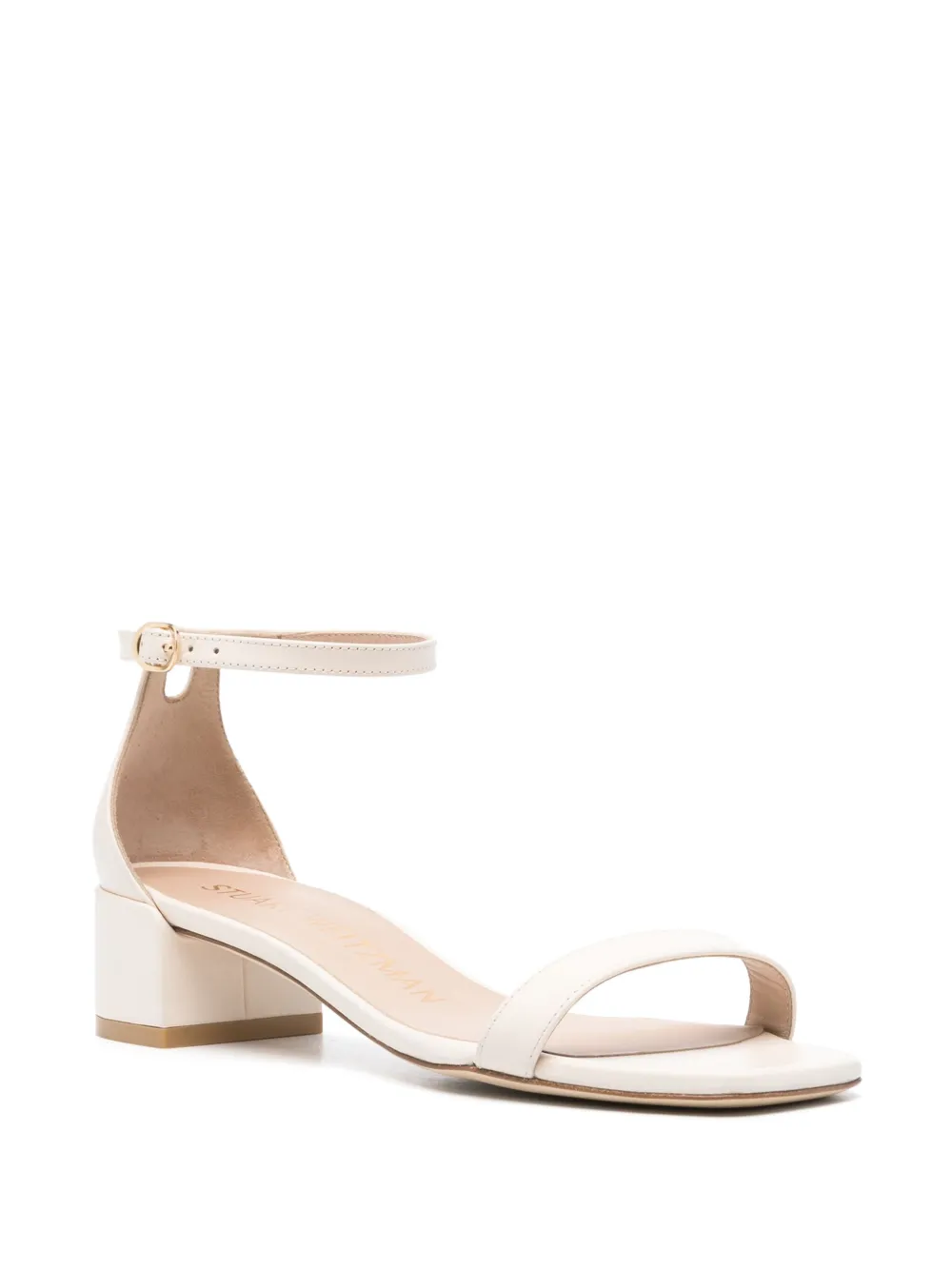 Stuart Weitzman SimpleCurve sandalen met glitter - Beige