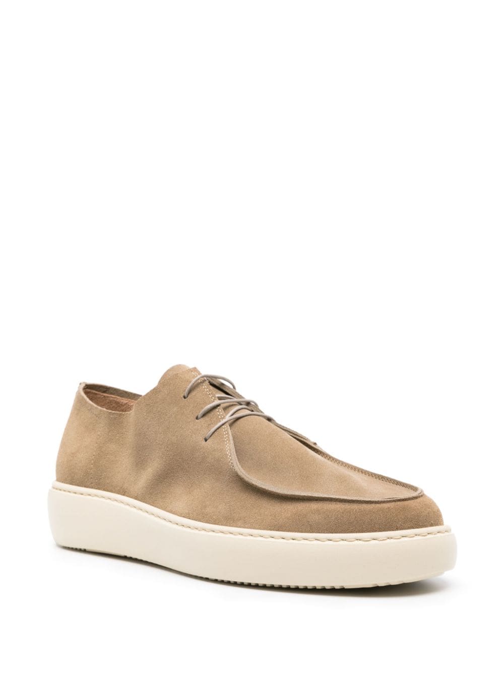 Shop Moma Square-toe Suede Derby Shoes In Neutrals