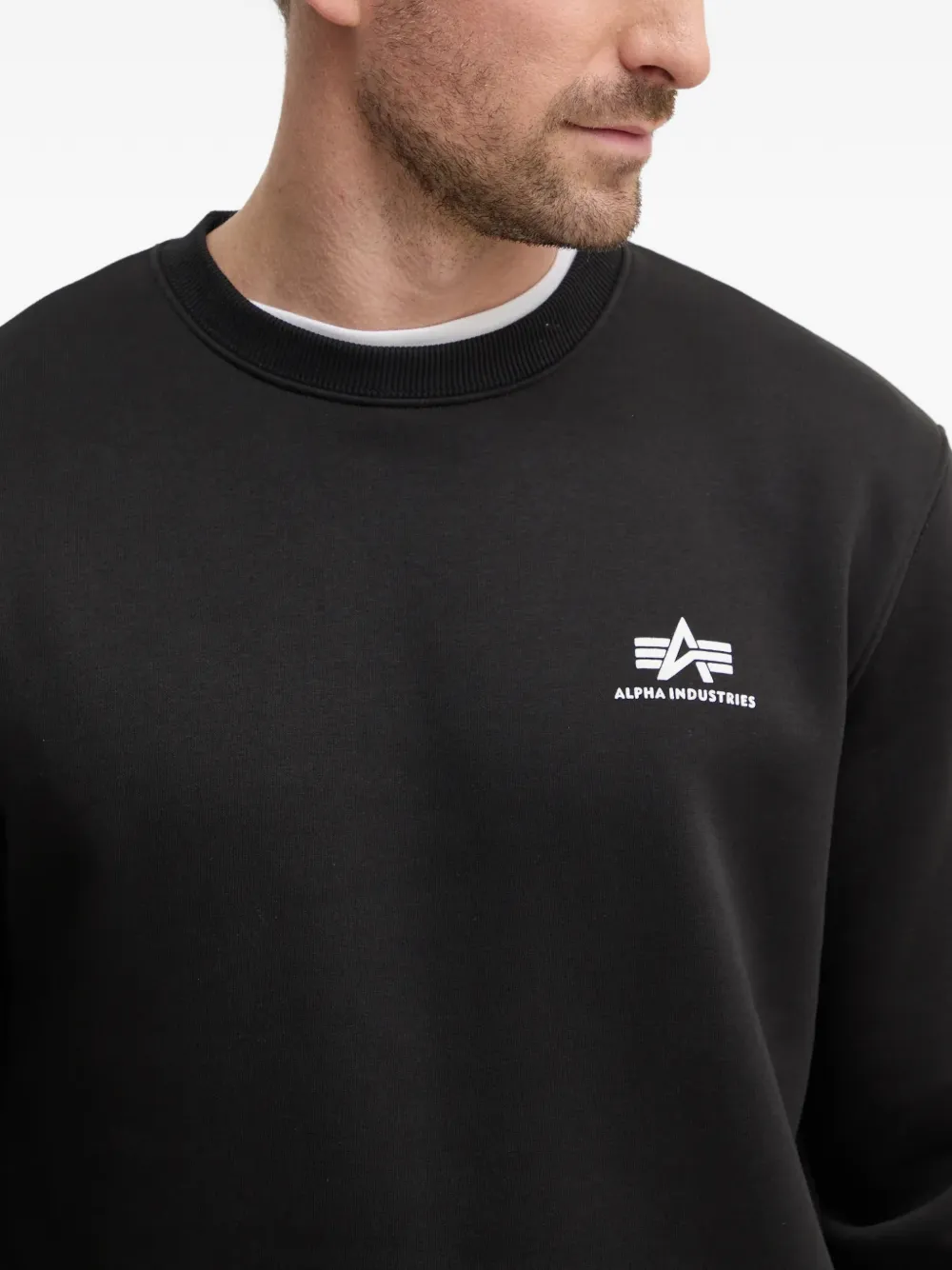 Alpha Industries Sweater met ronde hals Zwart