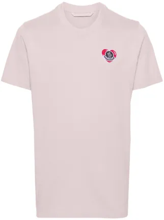 Moncler logo applique Cotton T shirt Purple FARFETCH AE