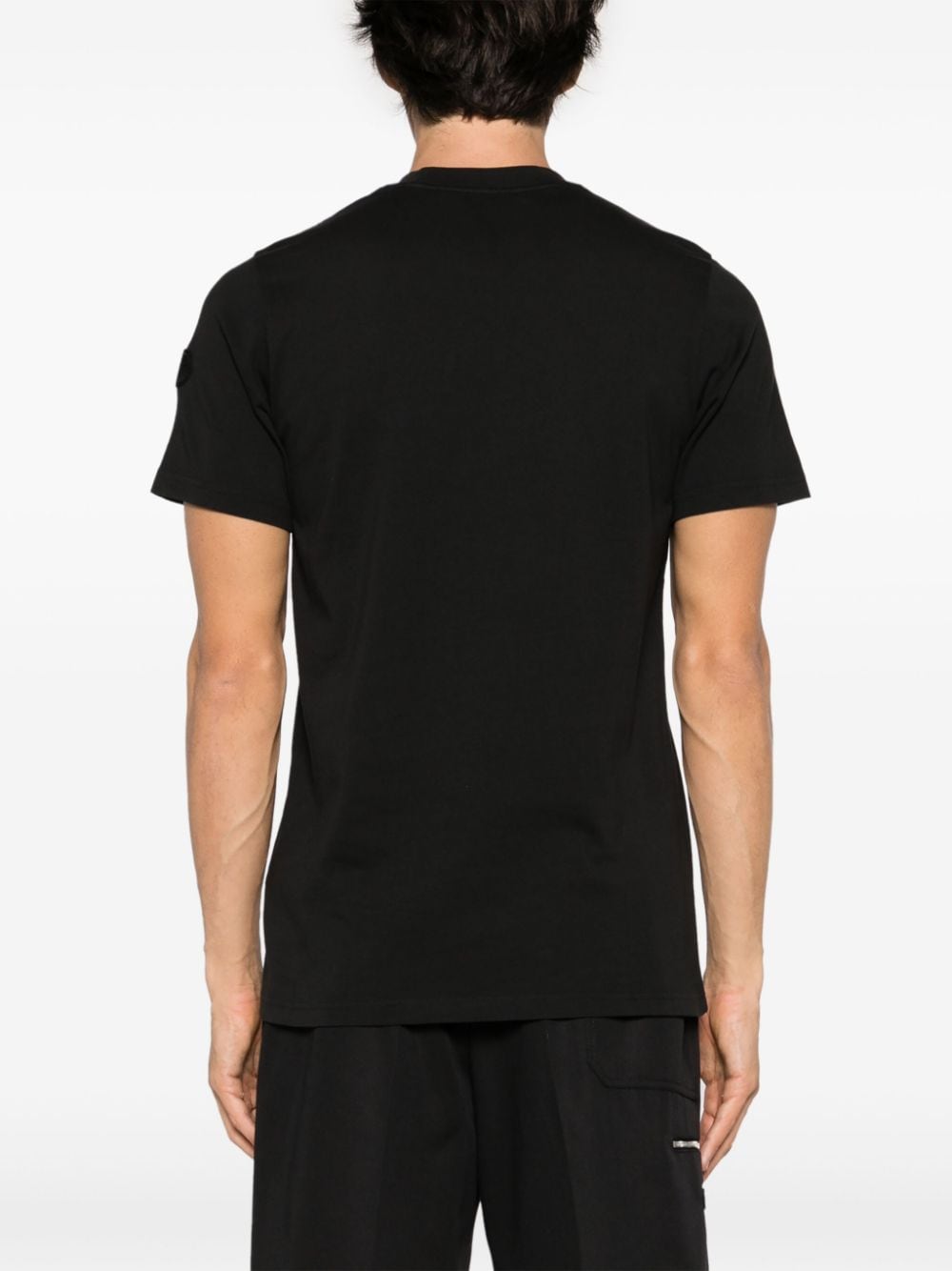 Moncler Katoenen T-shirt met logoprint Zwart