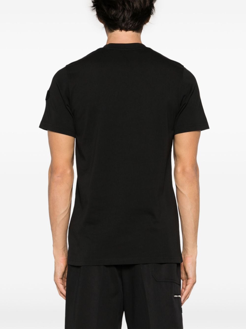 Shop Moncler Logo-print Cotton T-shirt In Black