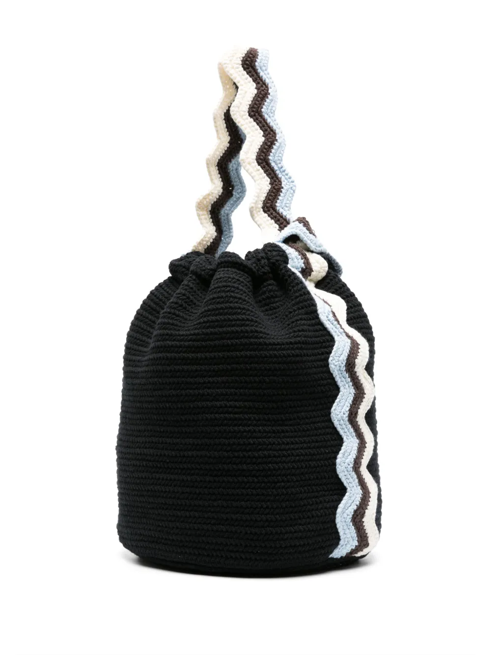 Jil Sander zigzag-stripe Knitted Bucket Bag | Black
