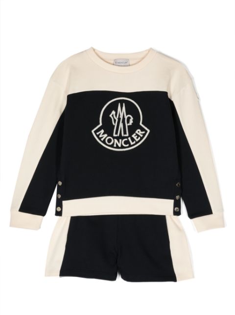 Moncler Enfant logo-embroidered cotton shorts set