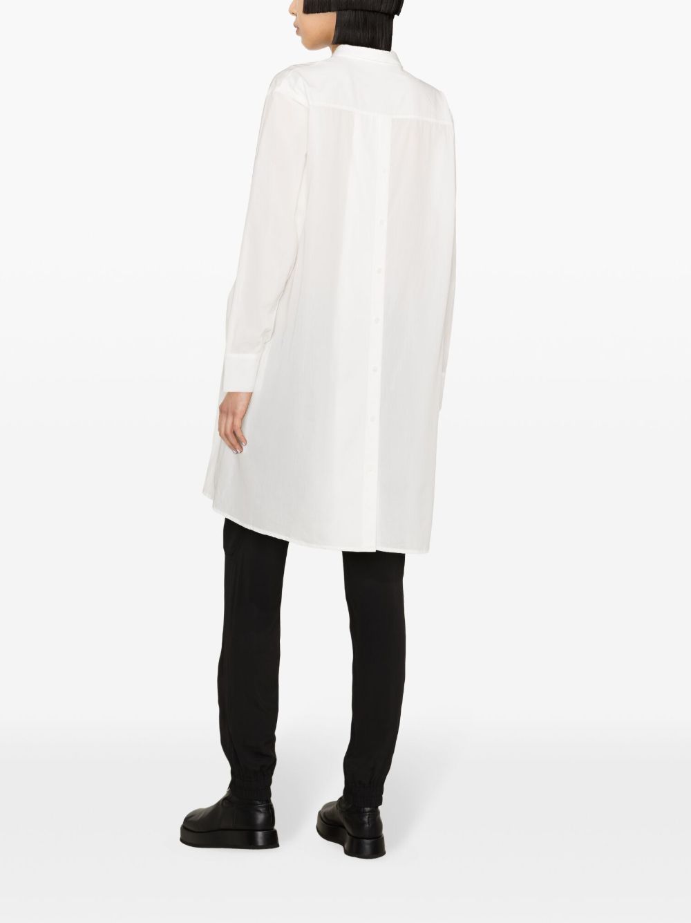 Shop Yohji Yamamoto Asymmetric Voile Shirt In White