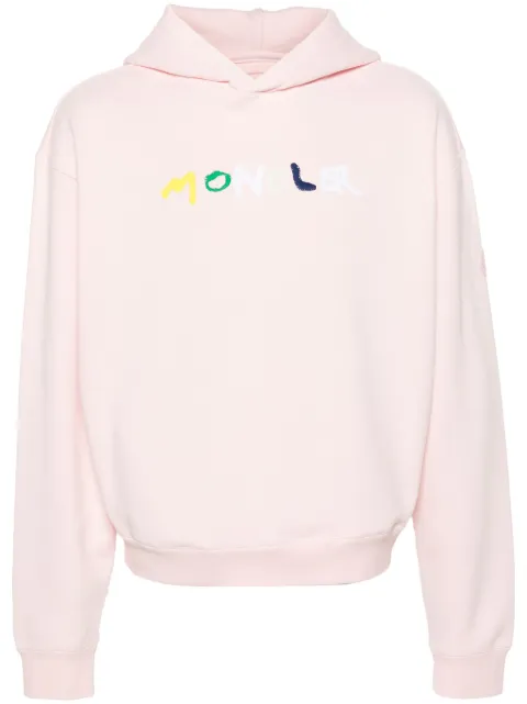 Moncler logo-embroidered cotton hoodie