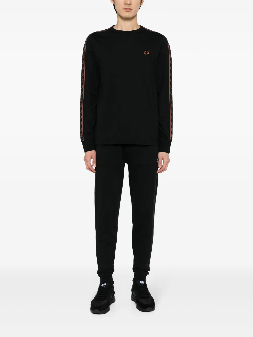 Fred Perry T-shirt met geborduurd logo - Zwart