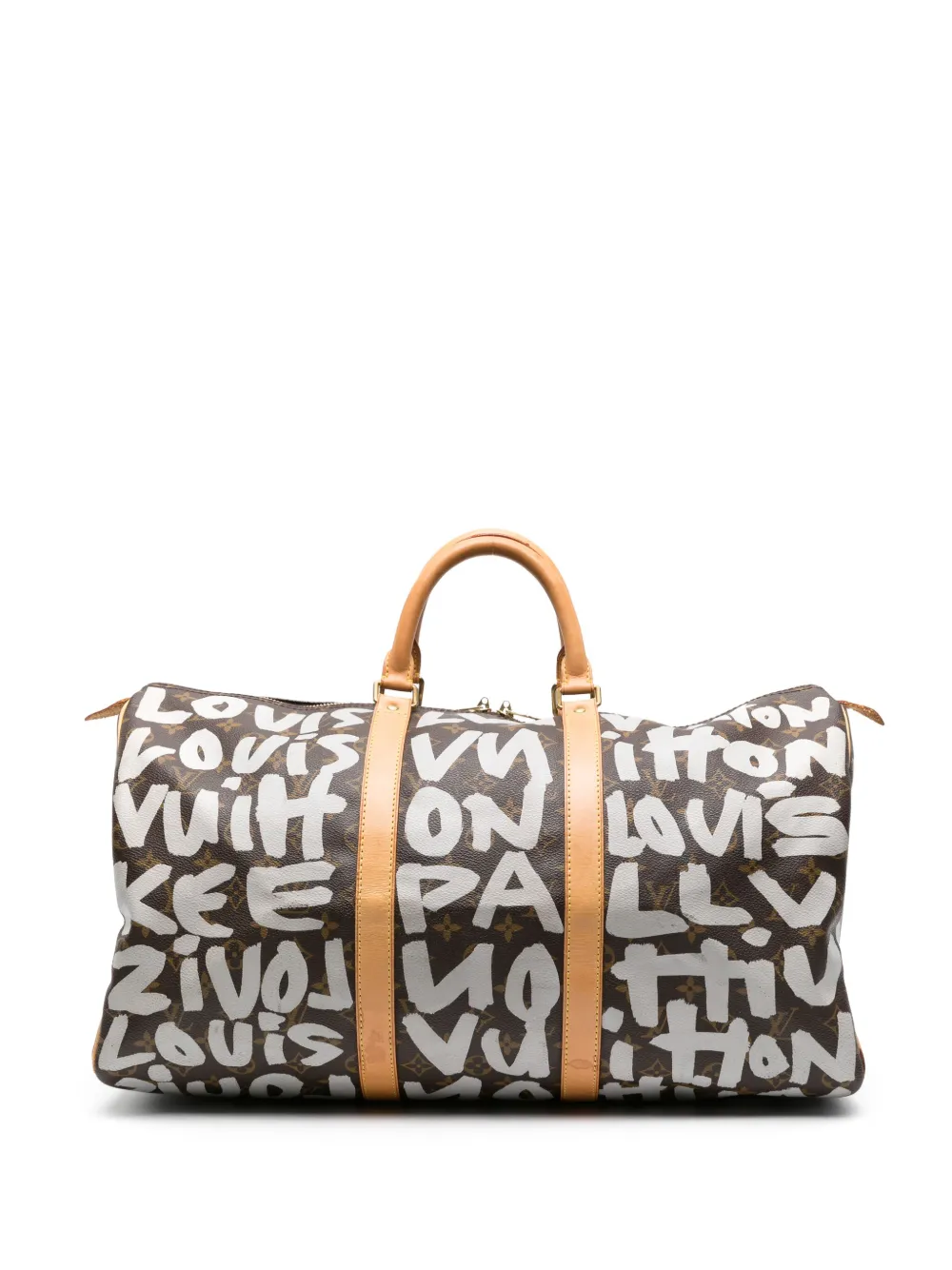 Pre-owned Louis Vuitton X Stephen Sprouse Graffiti-print Keepall In Brown