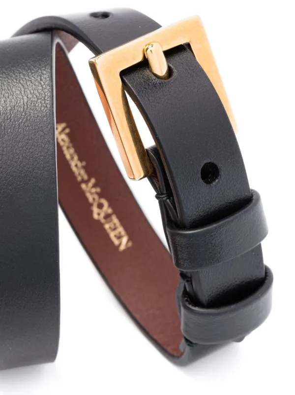 【送料&関税込】Alexander Mcqueen Leather Bracelet Alexander McQueen Seal Leather Bracelet | Black | FARFETCH