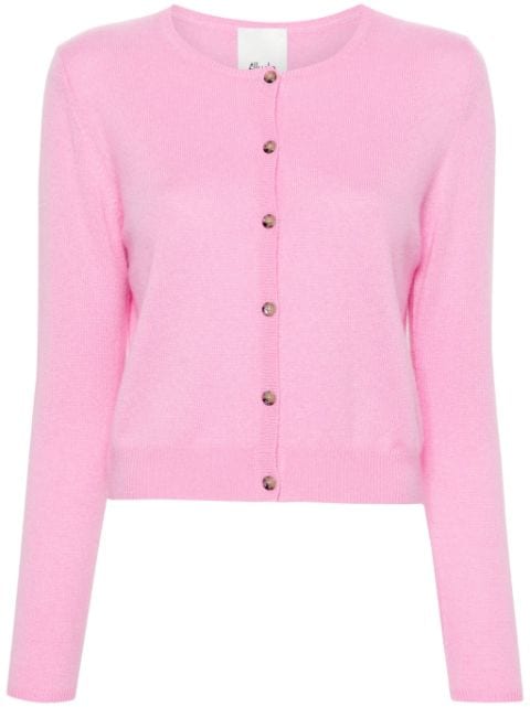 Allude round-neck cropped cashmere cardigan