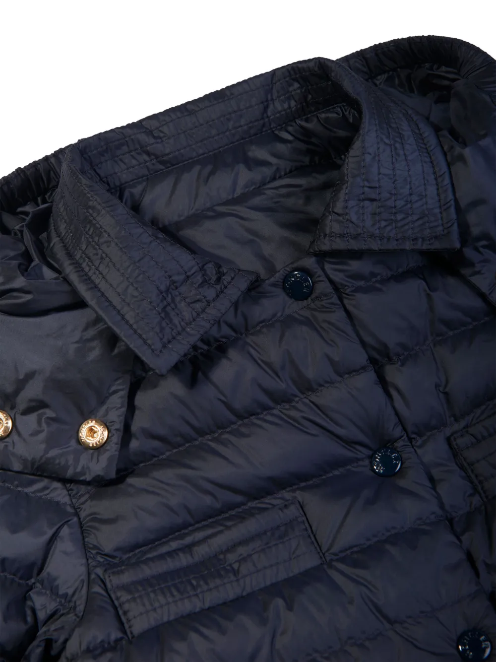 Moncler Enfant Gewatteerd jack met logopatch Blauw