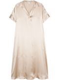 Eleventy satin silk midi dress - Neutrals