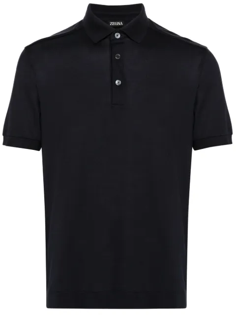 Zegna playera tipo polo de piqué semitransparente