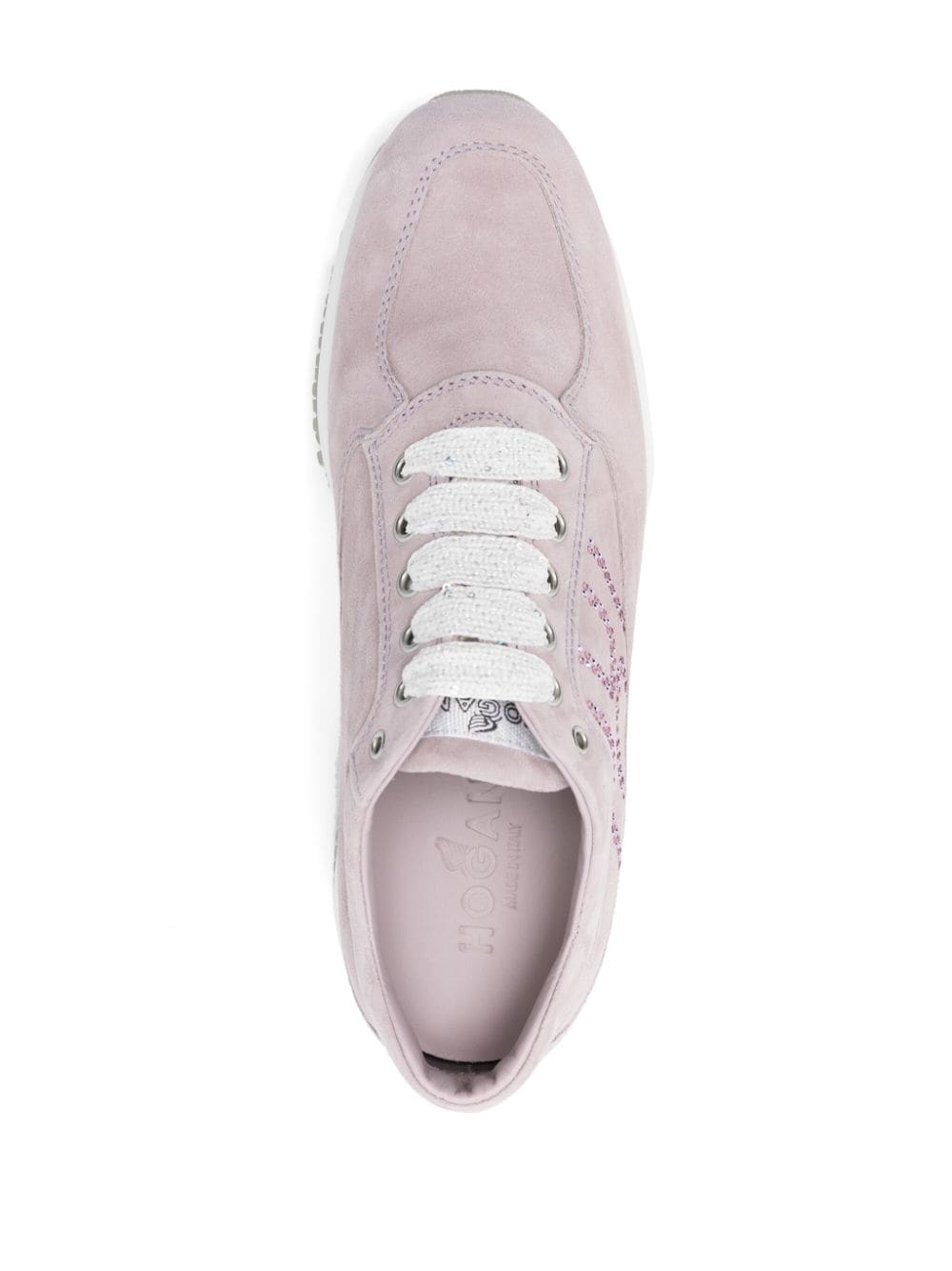 Shop Hogan Interactive Suede Sneakers In Pink