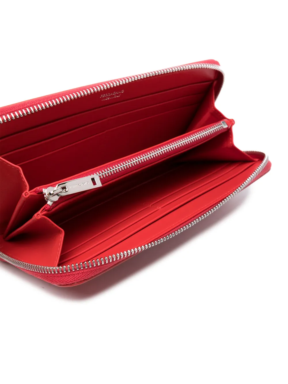 Ferragamo Gancini-plaque Leather Wallet In Red