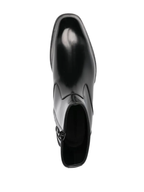 ショートブーツ・ブーティ alexander mcqueen Boxcar Boots in Black/Silver Leather Boxcar Boots in Black/Silver Leather