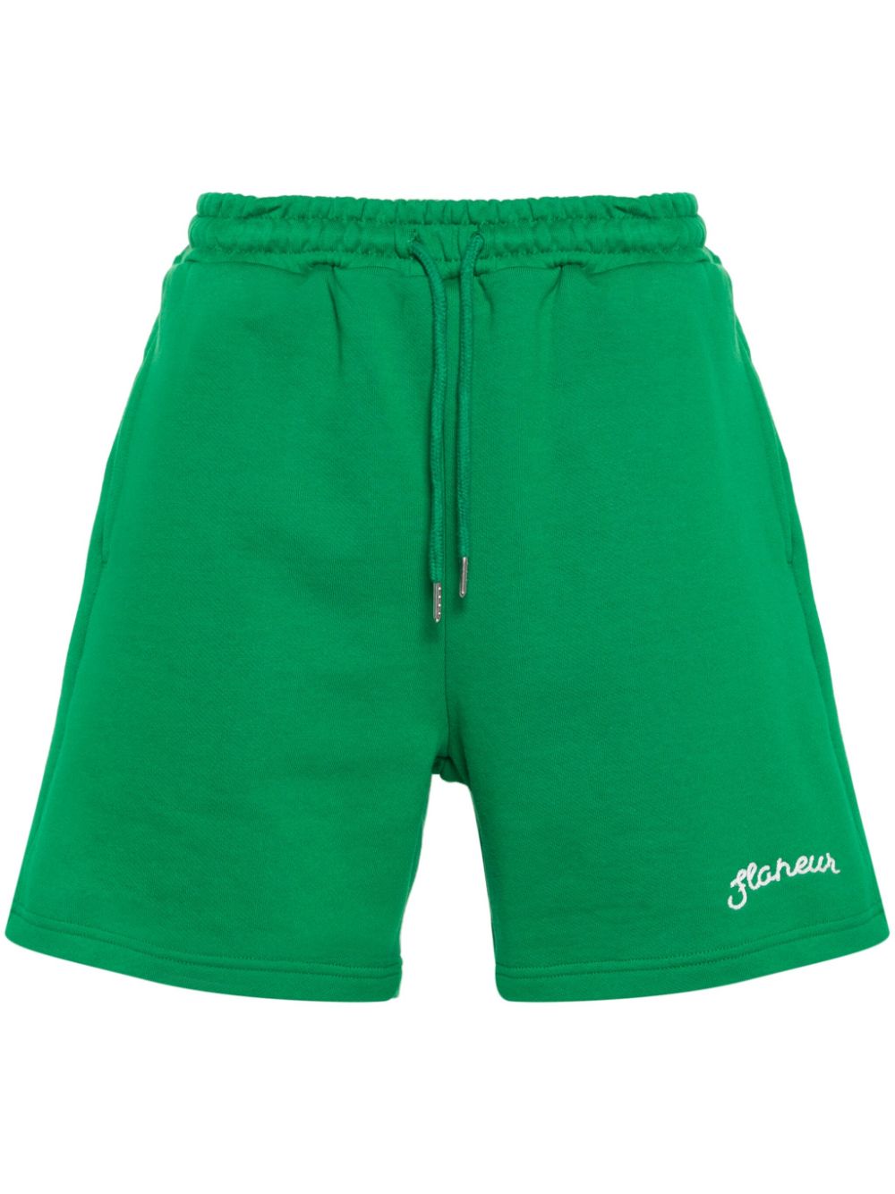Flâneur Signature Cotton Shorts In Green