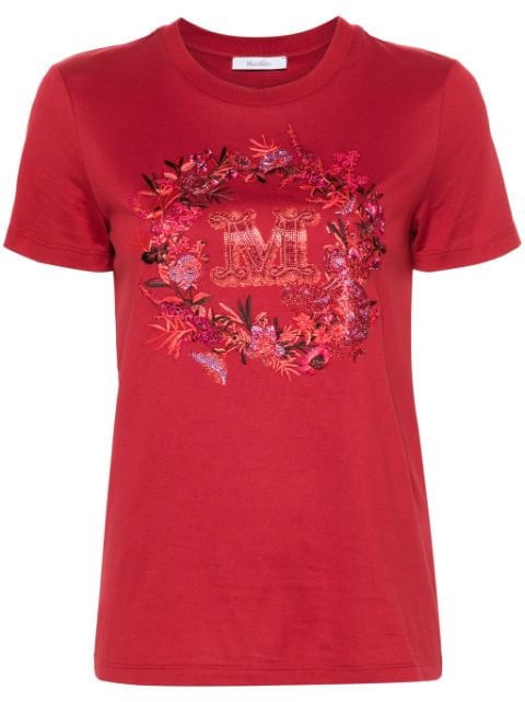 Max Mara crystal-embellished cotton T-shirt