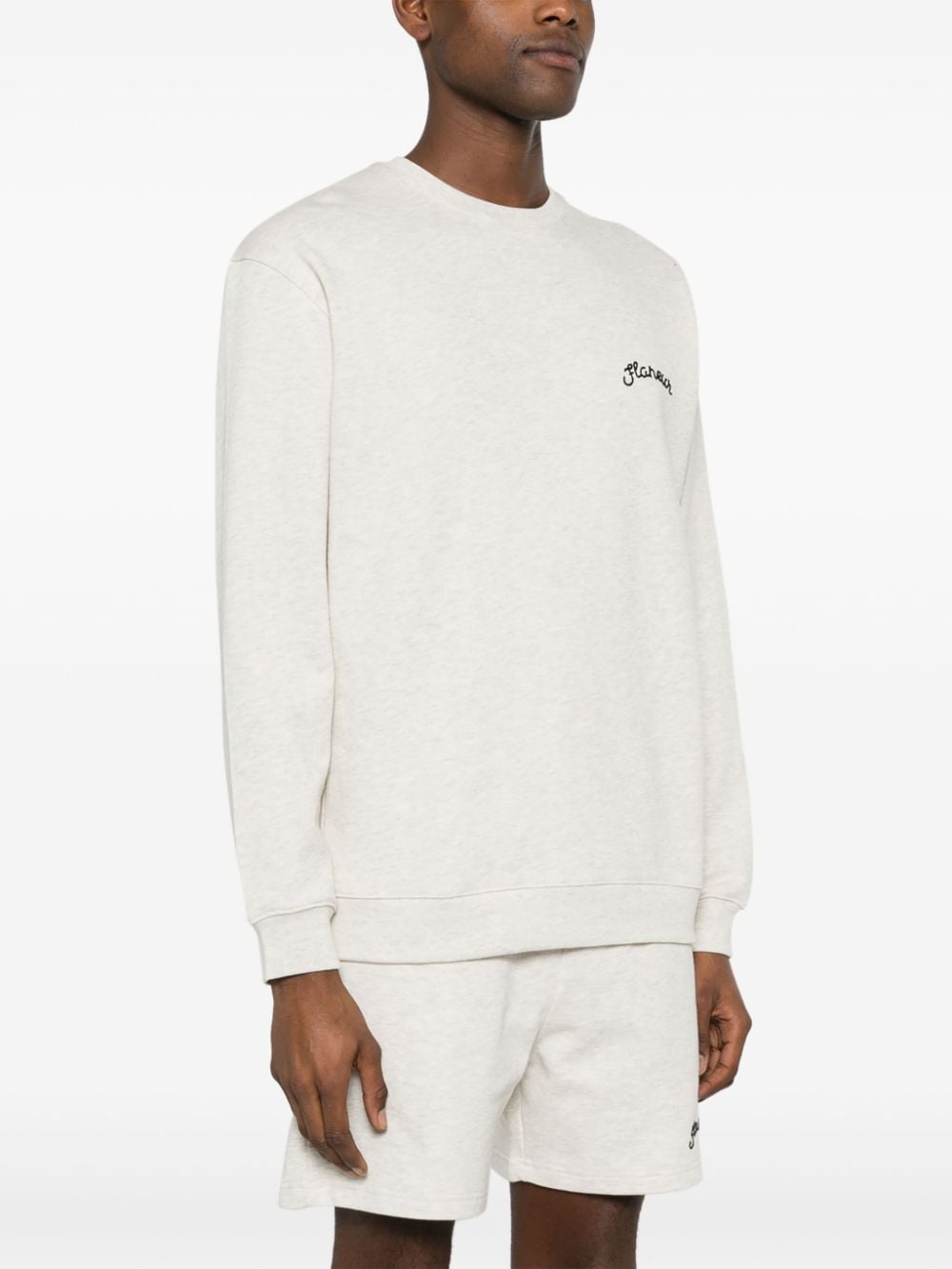 Shop Flâneur Signature Logo-raised Sweatshirt In Grey
