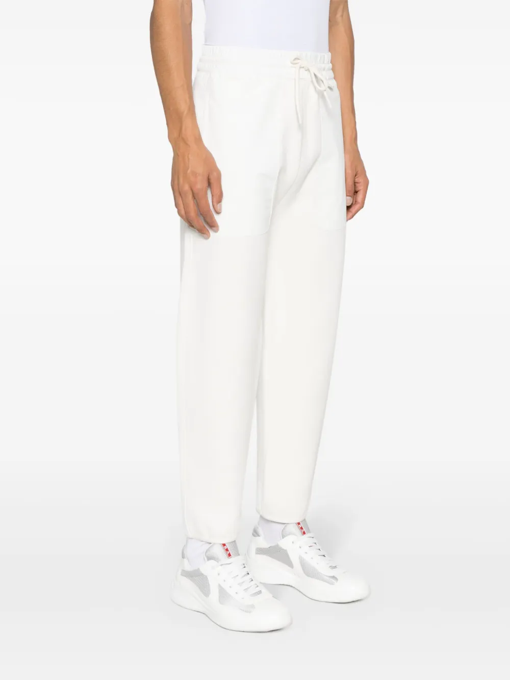 Shop Moncler Panelled Mid-rise Track Trousers In Weiss