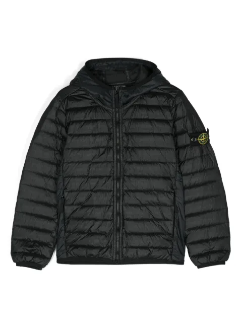 Stone Island Junior Compass hooded puffer jacket