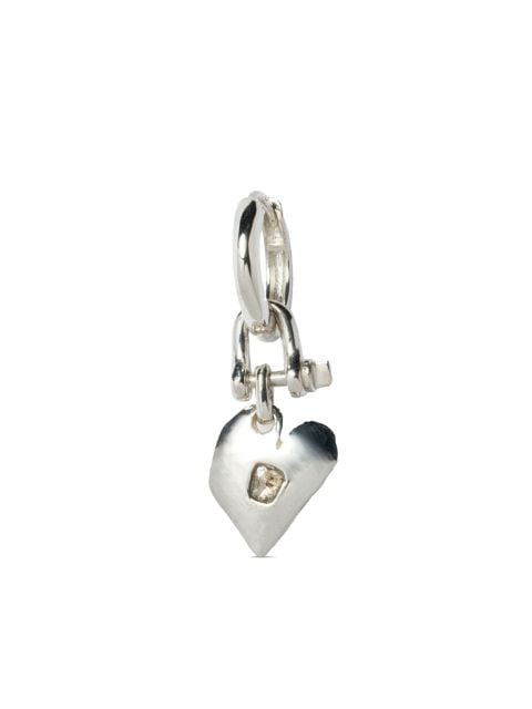 Parts of Four Jazz's Solid Heart sterling silver and diamond drop earring