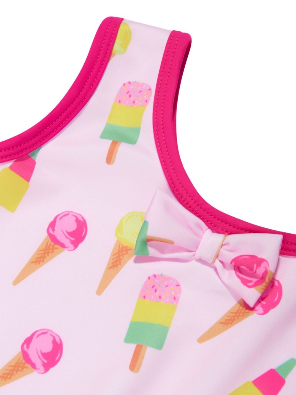 Shop Rachel Riley Ice Cream Print Ruffled Swimsuit In Pink