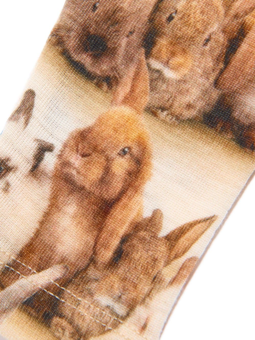 Shop Molo Rabbit Intarsia-knit Leggings In Neutrals