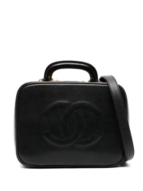 HOT SALE CHANEL 1990s leather makeup bag Women