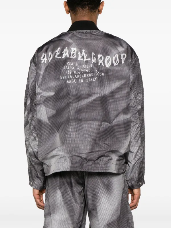 44 LABEL GROUP Crinkle graphic-print Bomber Jacket | Black