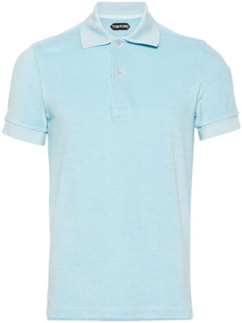 TOM FORD towelling cotton-blend polo shirt