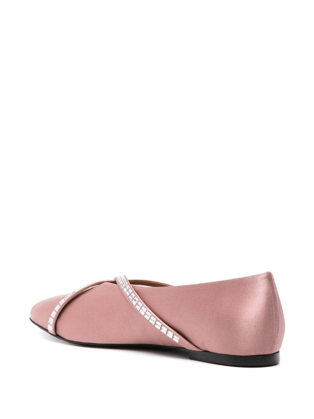 Shop D’accori Cara Satin Ballerina Shoes In Pink
